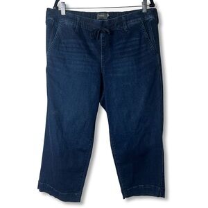 Torrid Plus Denim Pull-On Drawstring Capri Dark Wash Stretch Jeans Sz. 1 / 1X